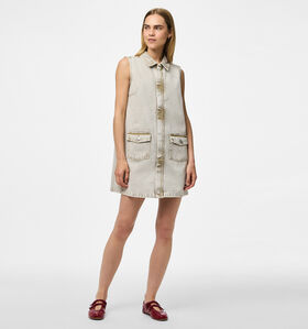 Pieces Fay Robe mi-longue en Beige pour femmes (359043)