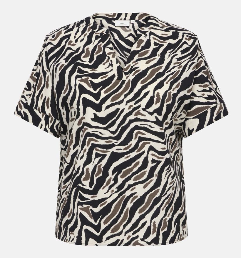 ONLY Carmakoma Elite Zwarte/Bruine Blouse voor dames (375065)