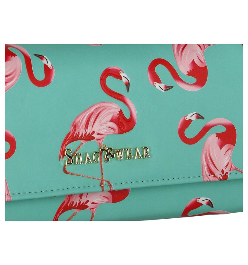 Shagwear Flamingo Turquoise Clutch Tasje in kunstleer (232856)
