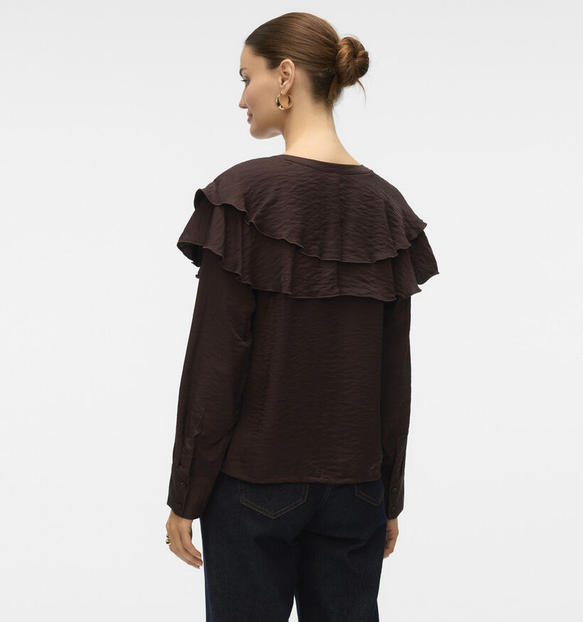 Vero Moda Lizzi Flounce Bruine Blouse voor dames (365663)