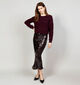 JDY Cathy Sequins Lange Bordeaux Rok voor dames (365966)