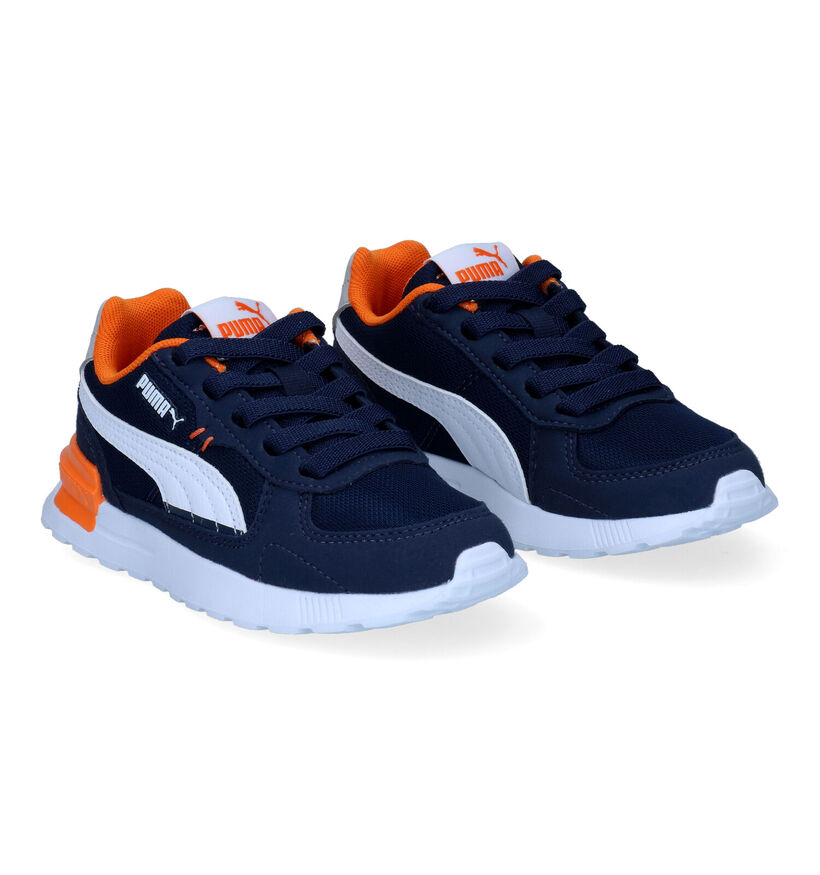 Puma Graviton Blauwe Sneakers voor jongens (301824) - geschikt voor steunzolen