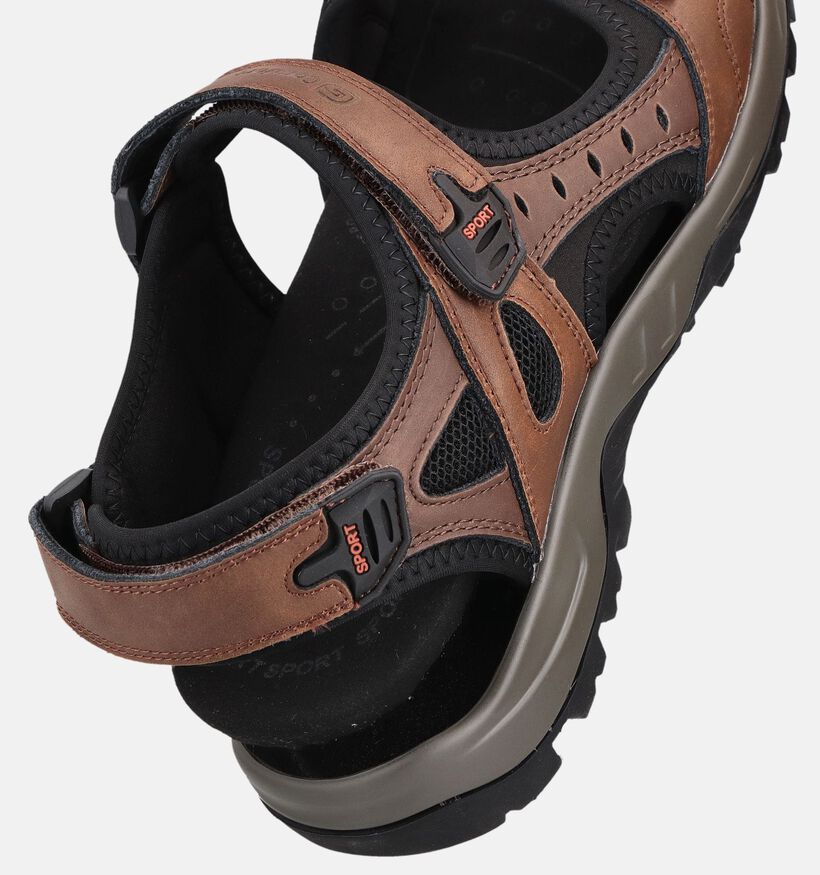 G-Comfort Sandales en Brun fonc&eacute; pour hommes (368951) - pour semelles orthop&eacute;diques
