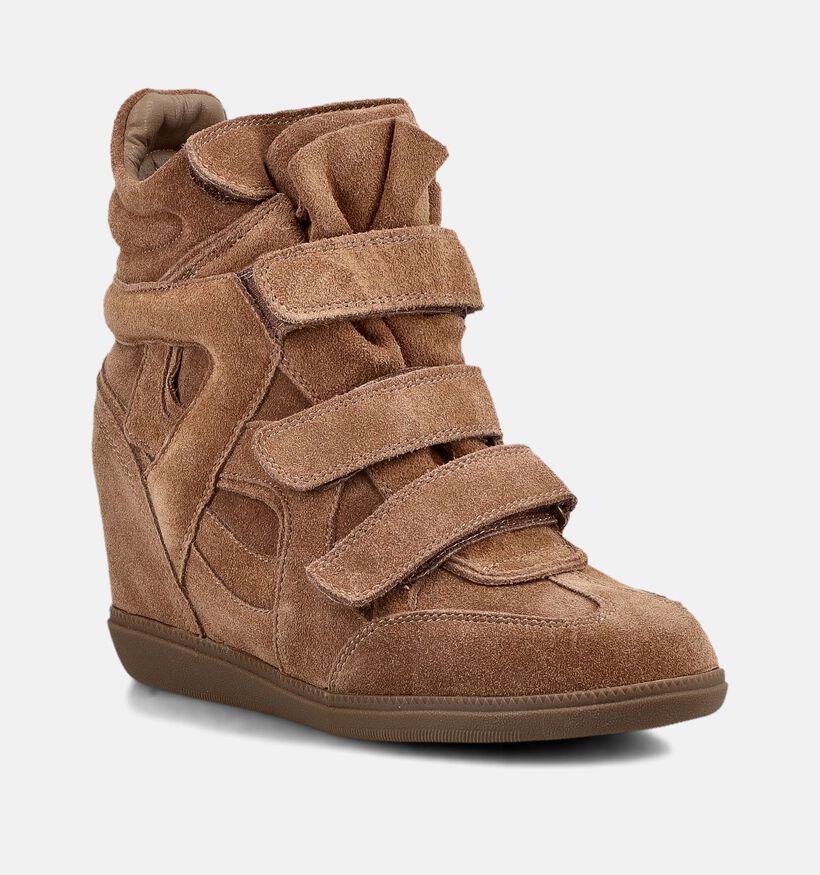 Poelman Taupe Sneakers met Sleehak voor dames (388207)