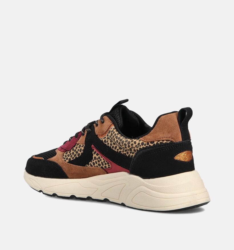 Poelman Baskets casual en Noir pour femmes (361271) - pour semelles orthopédiques