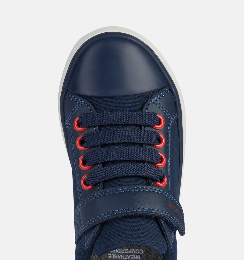 Geox Gisli Chaussures à scratch en Bleu pour garçons (351645) - pour semelles orthopédiques