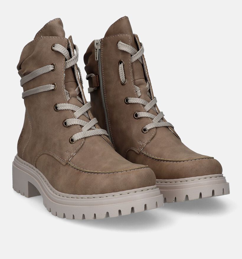 Rieker Boots à lacets en Taupe pour femmes (331635) - pour semelles orthopédiques