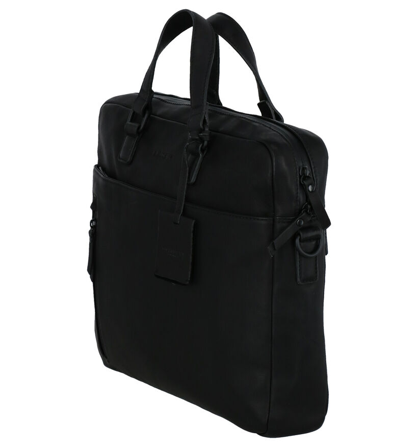 Burkely Rain Riley Zwarte Laptoptas in leer (260980)