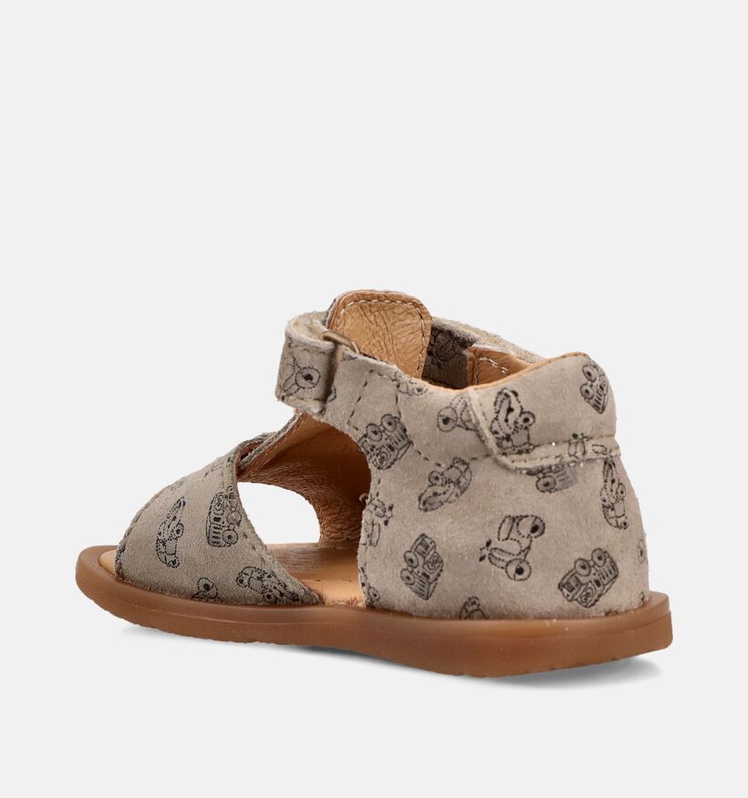 Bopy Rafin 2 Taupe Babysandalen met Auto's voor jongens, meisjes (373098)