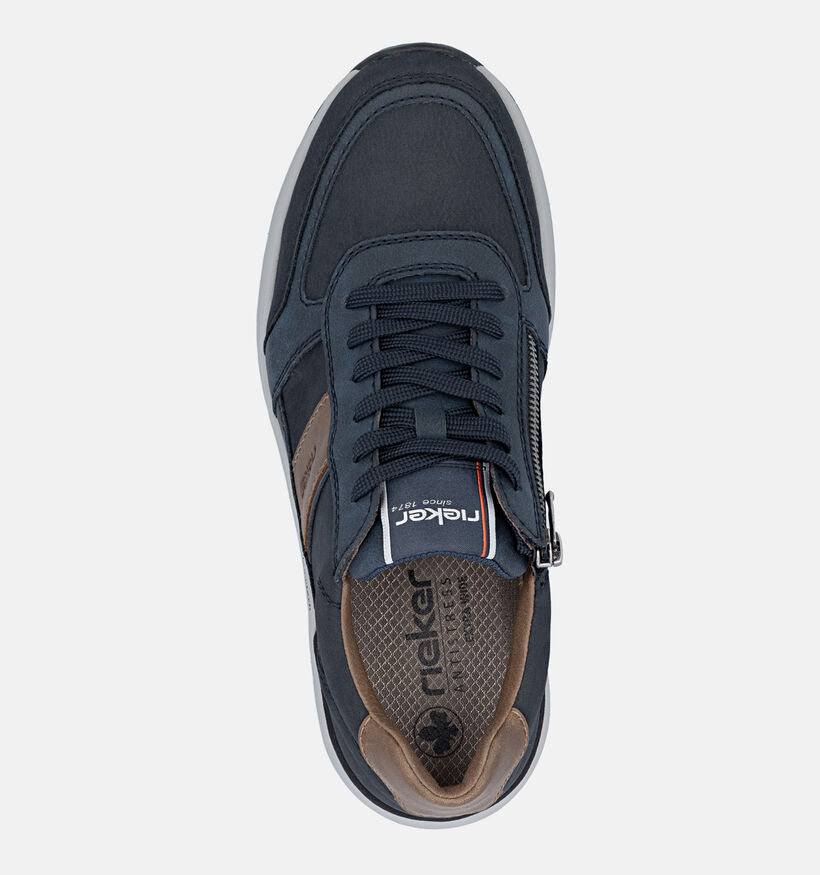 Rieker Chaussures plates en Bleu fonc&eacute; pour hommes (376518) - pour semelles orthop&eacute;diques