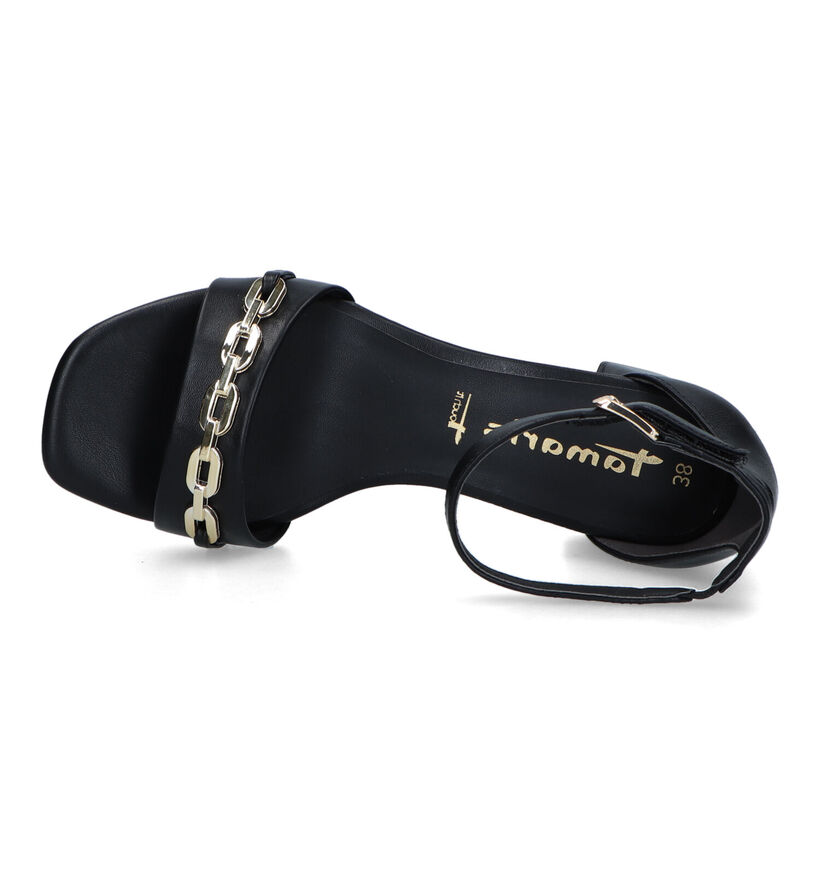 Tamaris Zwarte Sandalen met gesloten hiel in kunstleer (322332)