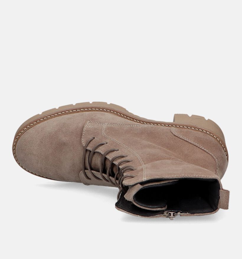 Softwaves Beige Veterboots voor dames (332653) - geschikt voor steunzolen