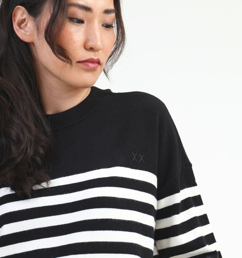 Mexx Sophia Sweatshirt rayé en Noir pour femmes (331499)