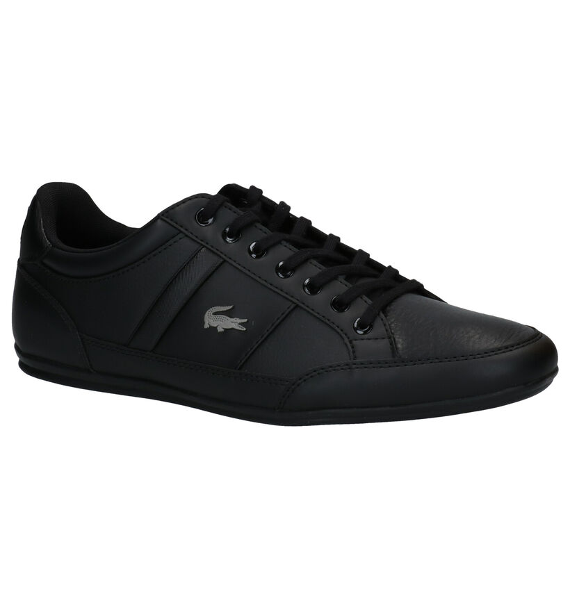 Lacoste Chaymon Zwarte Veterschoenen in leer (286855)