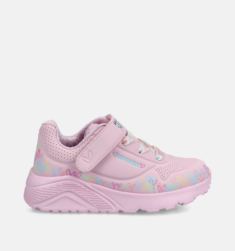 Skechers Uno Heart Craze Roze Sneakers voor meisjes (375699)