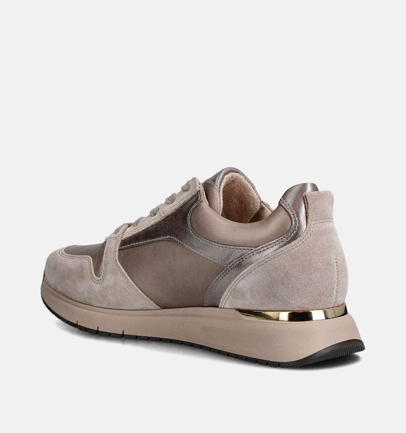 Gabor Beige Sneakers met Rits en Veter voor dames (360304) - geschikt voor steunzolen