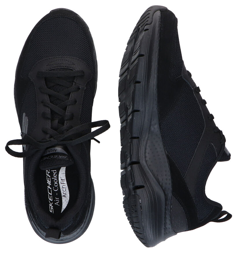 Skechers Arch Fit Baskets en Noir en textile (295639)