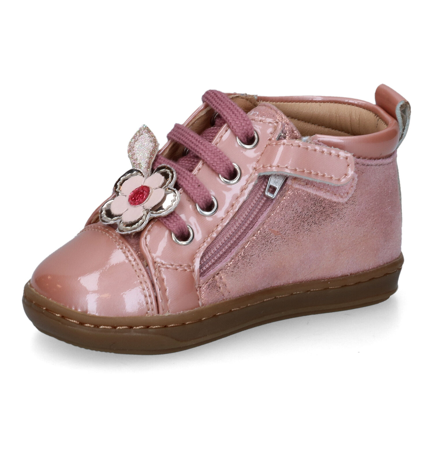 Shoo Pom Bouba Floflo Bottines en Rose Filles Chaussons bebe en ligne sur TORFS.BE