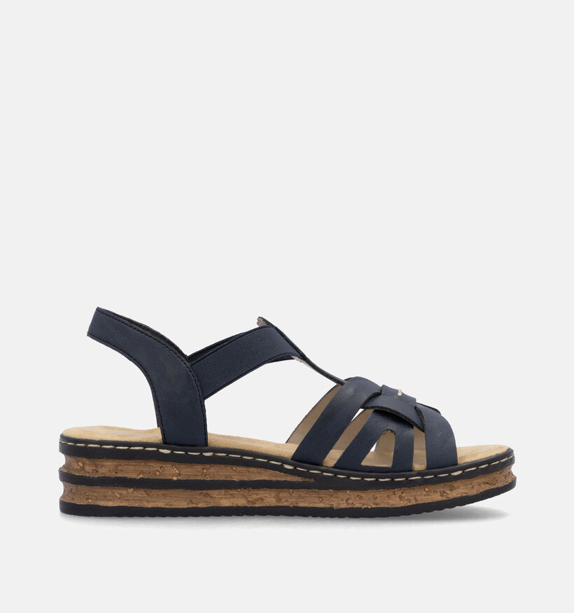 Rieker Blauwe Sandalen met sleehak voor dames (354949)