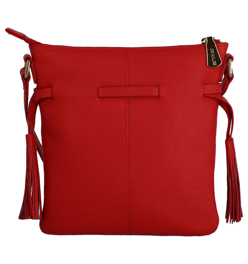 Crinkles Sac porté croisé en Rouge en cuir (273701)