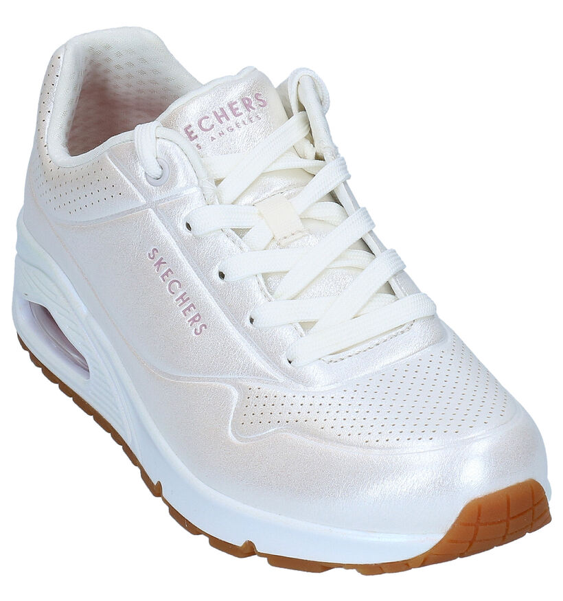 Skechers Uno Pearl Queen Witte Sneakers voor dames (335214) - geschikt voor steunzolen