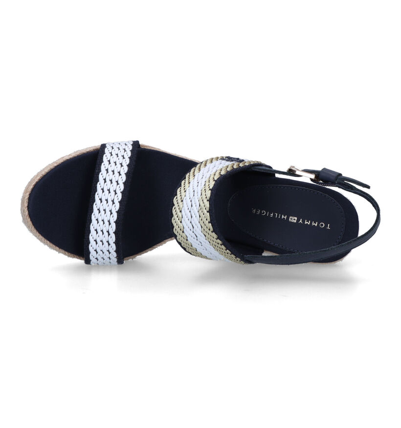 Tommy Hilfiger Golden Webbing Wedge Sandales en Bleu pour femmes (321016)