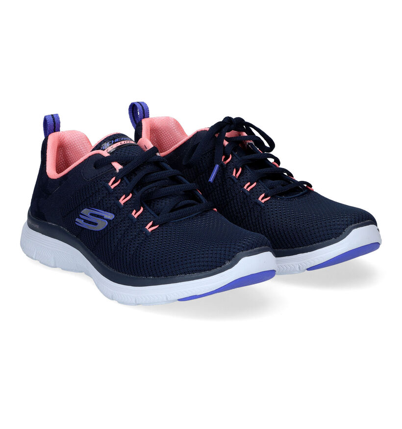 Skechers Flex Appeal 4.0 Elegant Way Blauwe Sneakers in stof (305501)