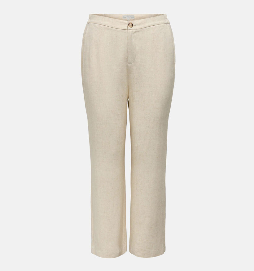 ONLY Carmakoma Agnes Beige Wijde broek voor dames (342925)