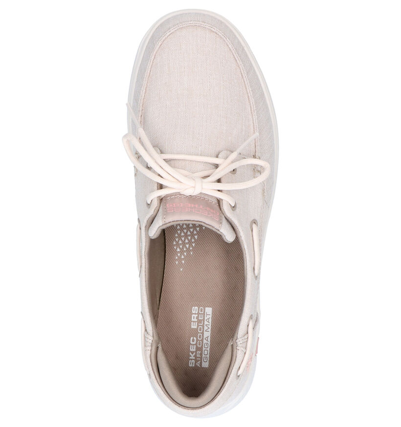 Skechers Chaussures bateau en Beige clair en textile (272740)