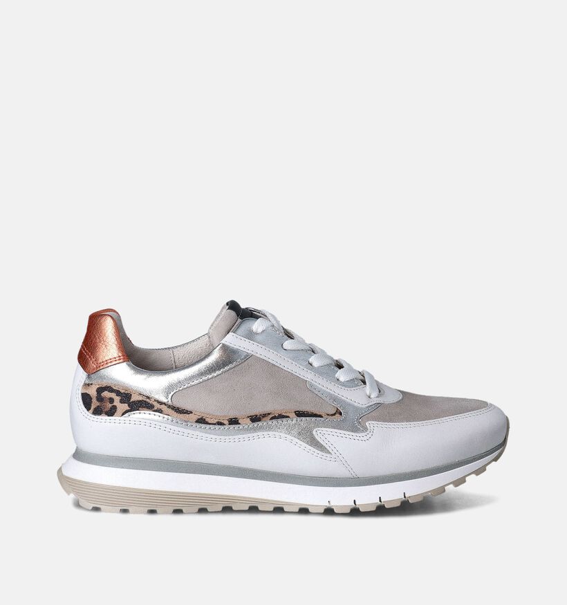 Gabor OptiFit Witte Sneakers Luipaardprint voor dames (352081) - geschikt voor steunzolen