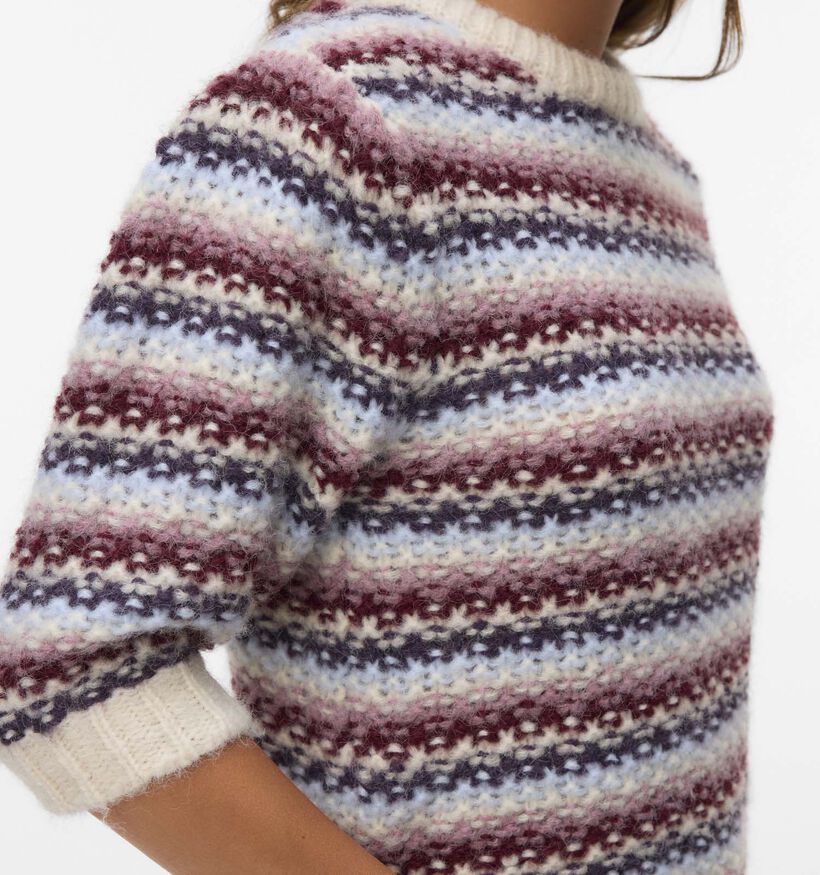 Vero Moda Cella Pull en Rouge/Multi pour femmes (377558)