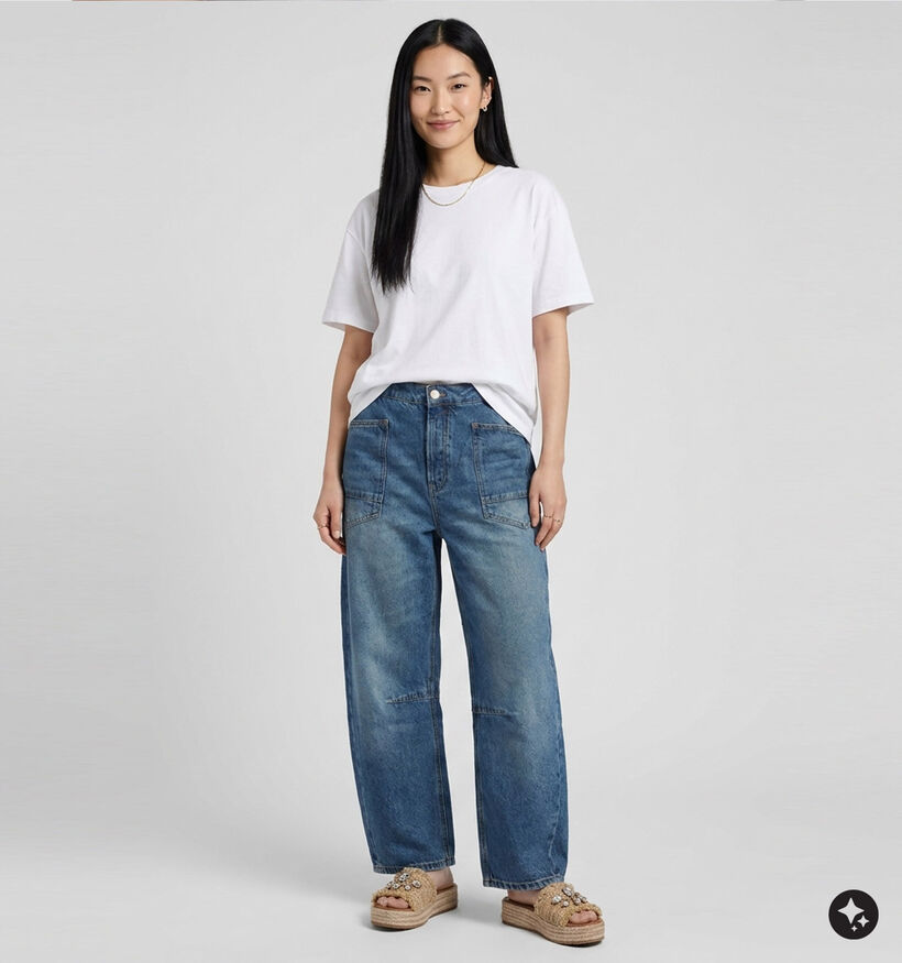 The Shirt Project Blauwe Barrel Jeans voor dames (381889)