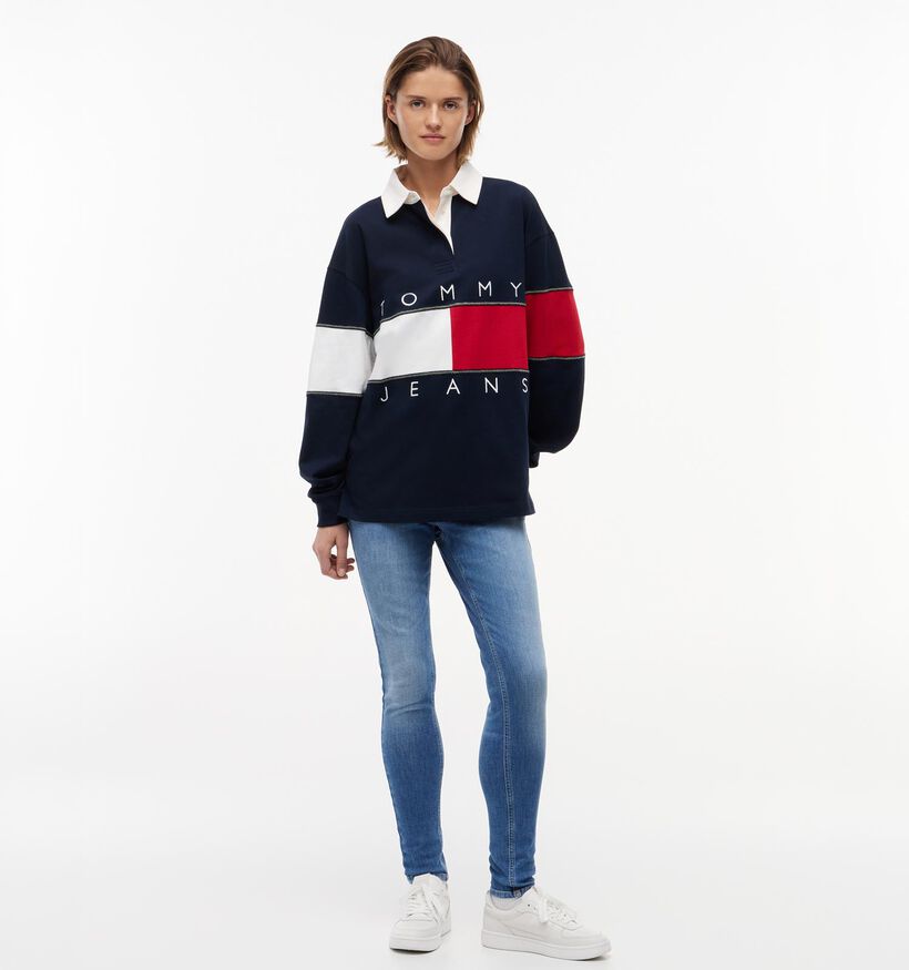 Tommy Hilfiger Flag Rugby Donkerblauwe Sweater voor dames (375852)