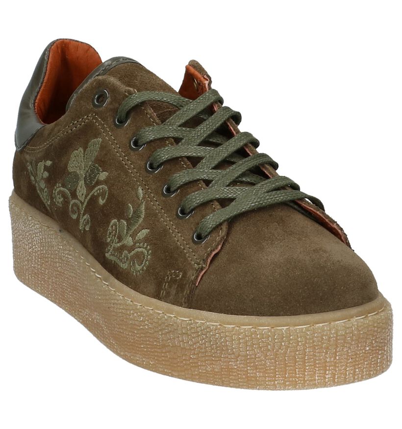 Tango Baskets basses en Vert kaki en daim (209498)