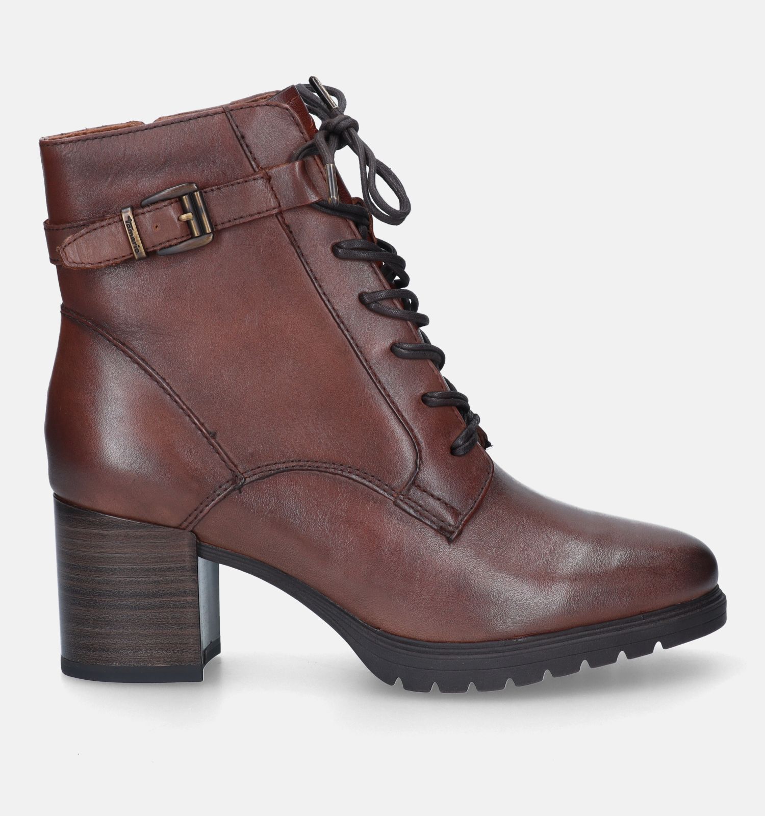 Tamaris Cognac Enkellaarzen met veters Dames Enkellaarsjes Online op TORFS.BE