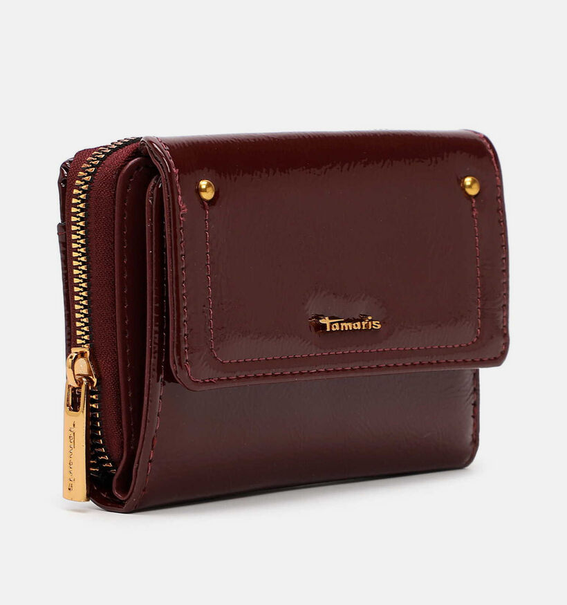 Tamaris Marina Patent Porte-monnaie zipp&eacute; en Bordeaux pour femmes (378799)