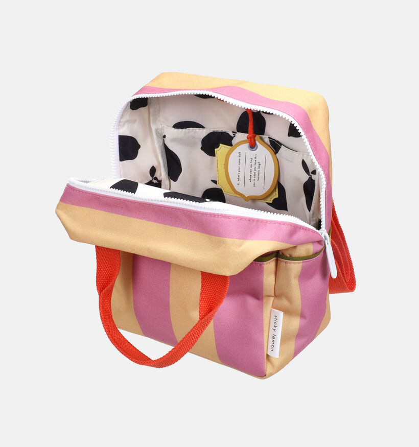 Sticky Lemon Stripes Small Backpack Sac &agrave; dos en Rose/Jaune pour filles (382028)