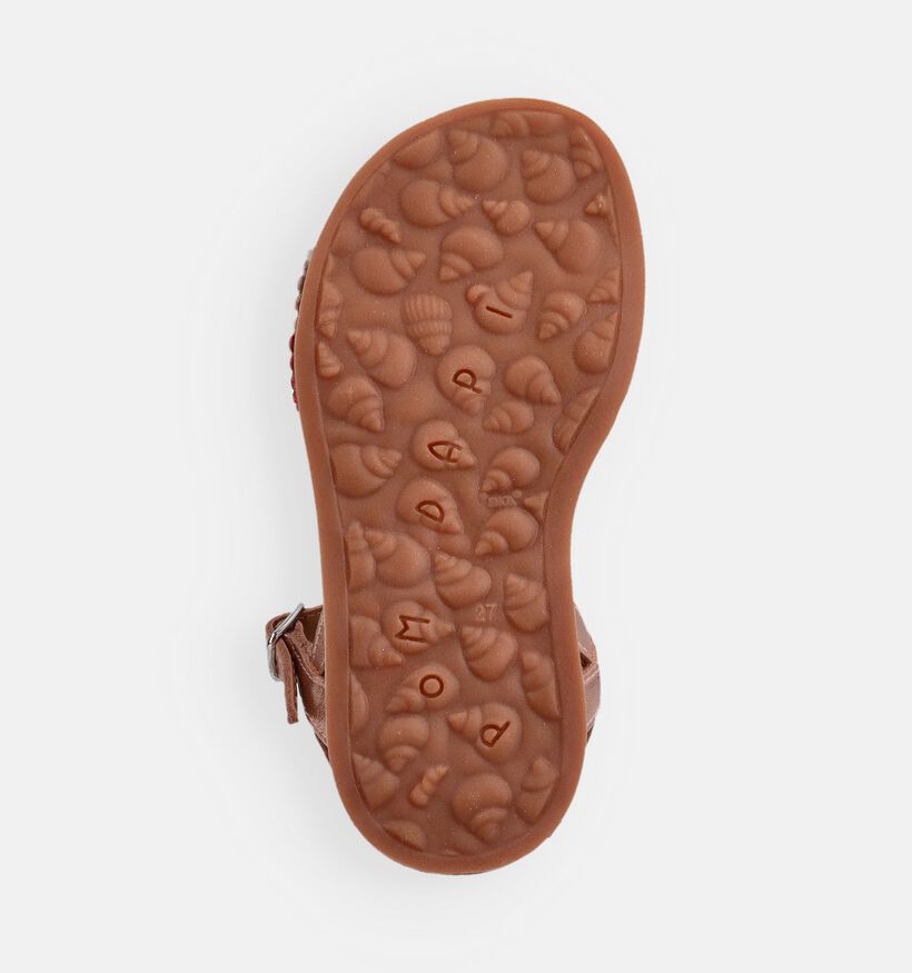 Pom d'Api Plagette Sandales en Or ros&eacute; pour filles (370282)