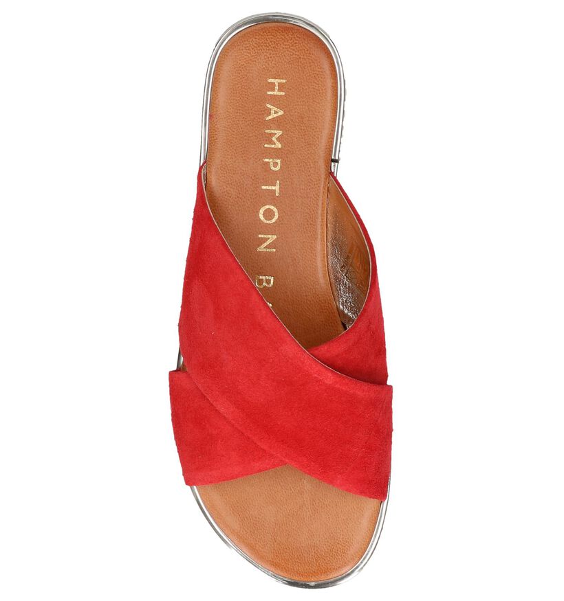 Hampton Bays Nu-pieds plates en Rouge en daim (247489)