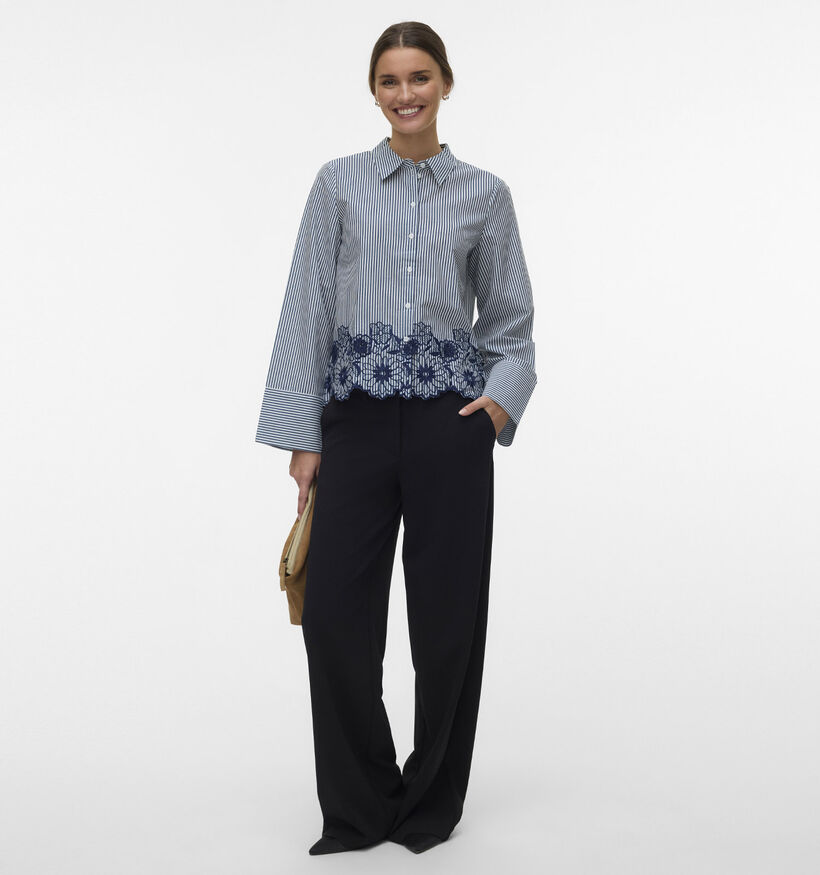 Vero Moda Mary Dark Denim Chemise en Bleu pour femmes (367224)