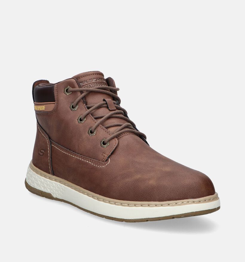 Skechers Garlan Deno Bottines en Marron pour hommes (346371)