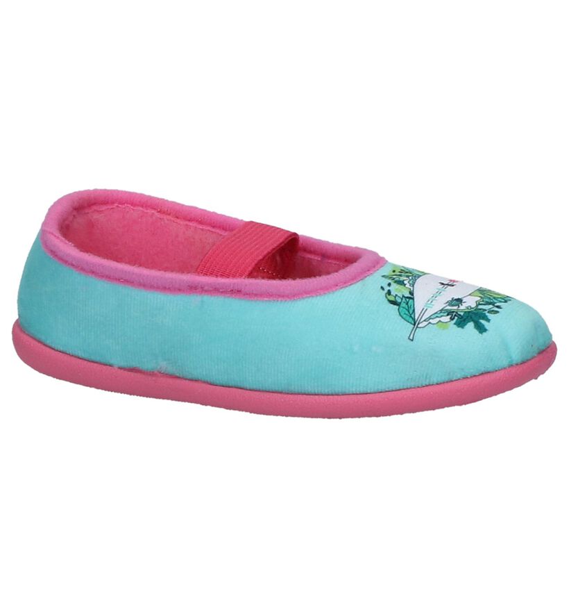 Milo & Mila Sicil Turquoise Pantoffels in stof (235558)