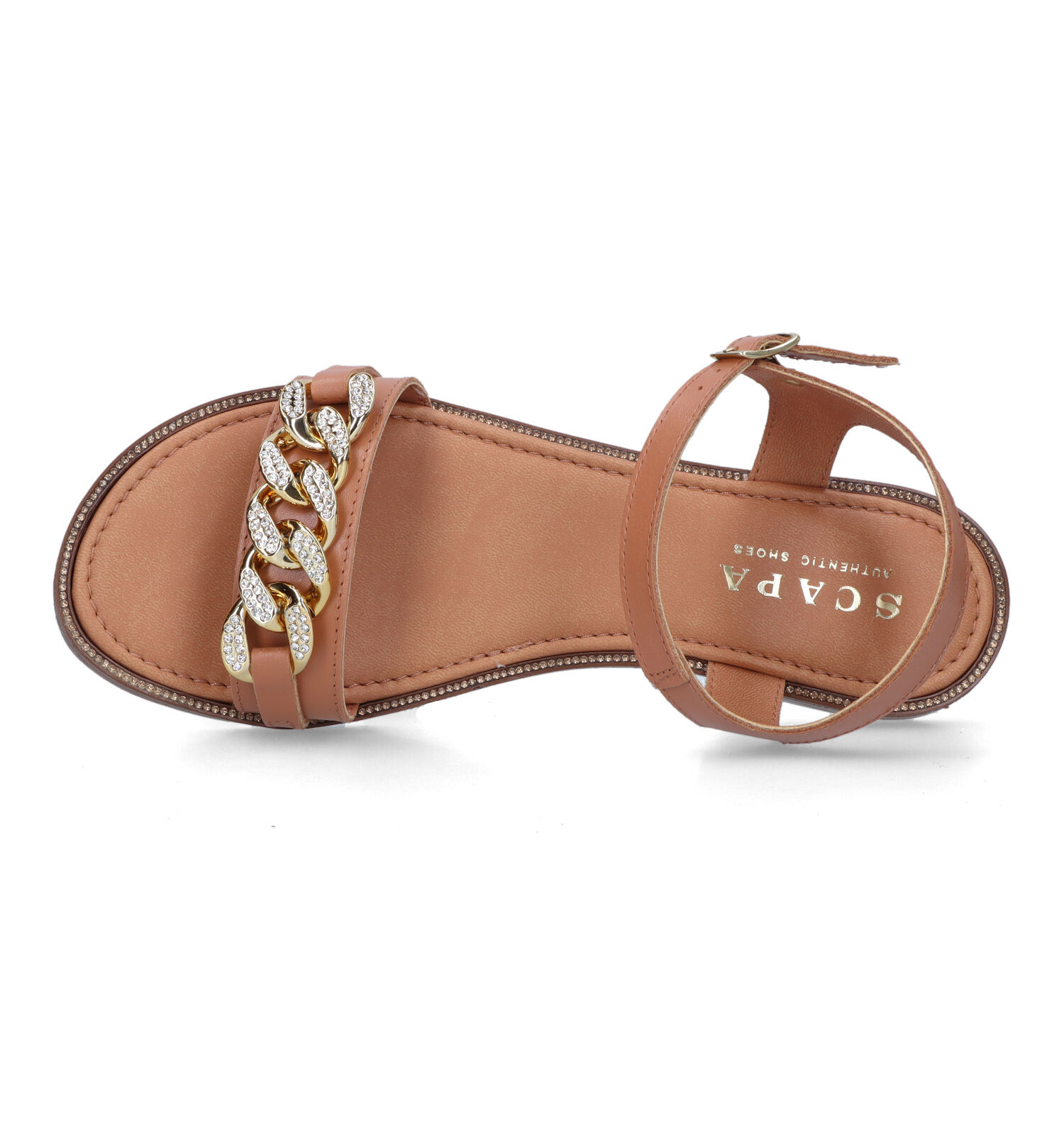Scapa Sandales plates en Cognac Femmes Sandales en ligne sur