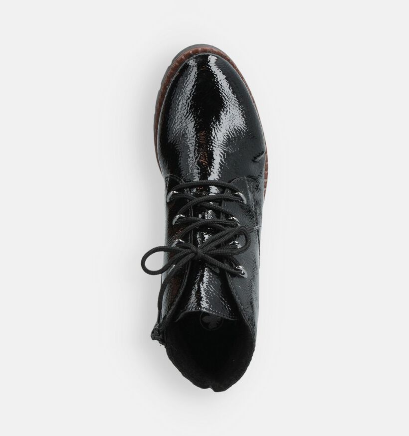 Rieker Zwarte Veterboots voor dames (363528) - geschikt voor steunzolen
