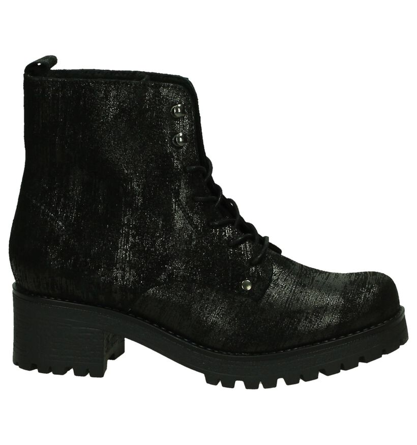 Stoere Zwarte Via Roma Boots in leer (206132)
