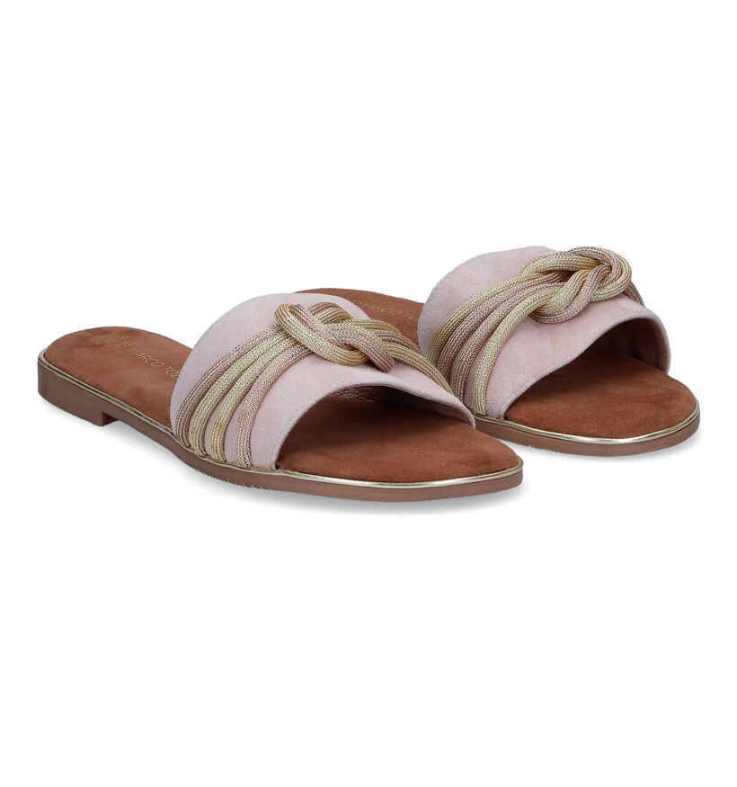 Marco Tozzi Nu-pieds plates en Rose en daim (307618)