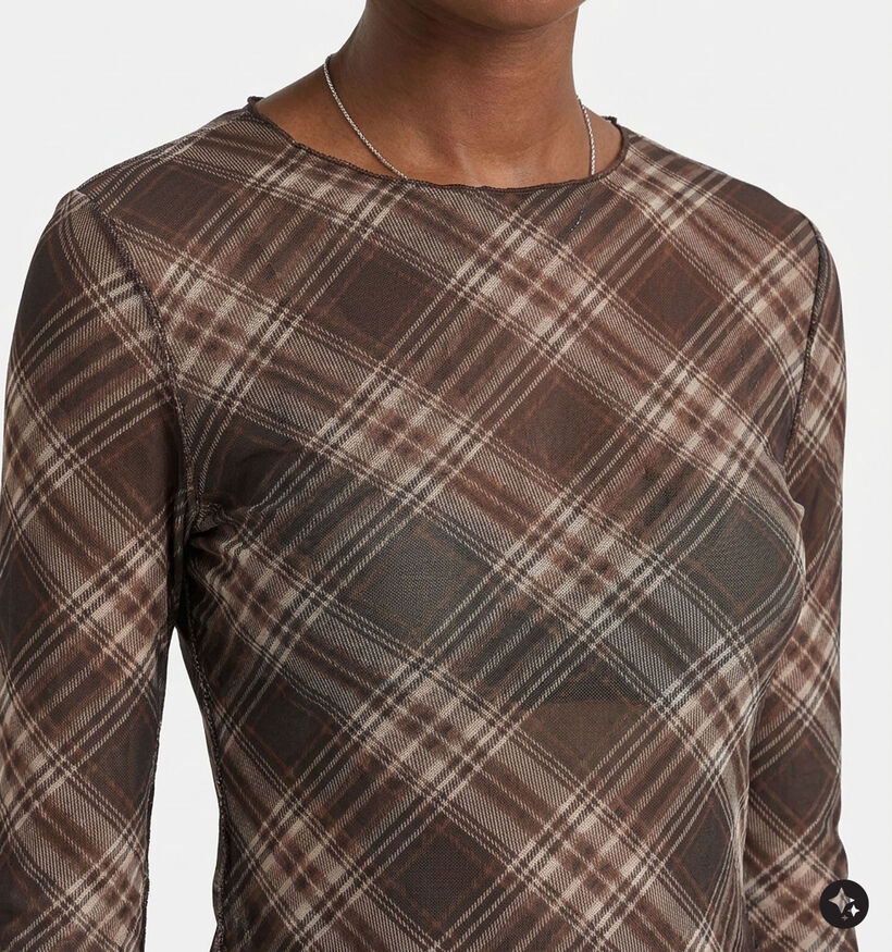 Desires Tilly Mesh Bruine Top voor dames (379176)