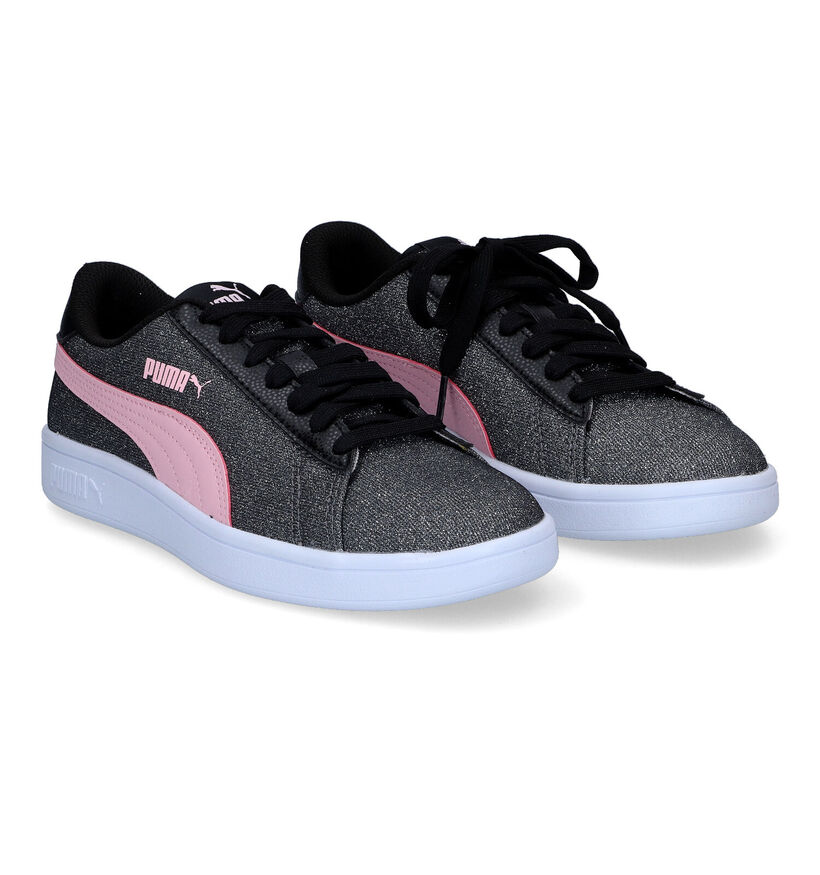 Puma Smash V2 Glitz Glam Zwarte Sneakers voor meisjes (311286) - geschikt voor steunzolen