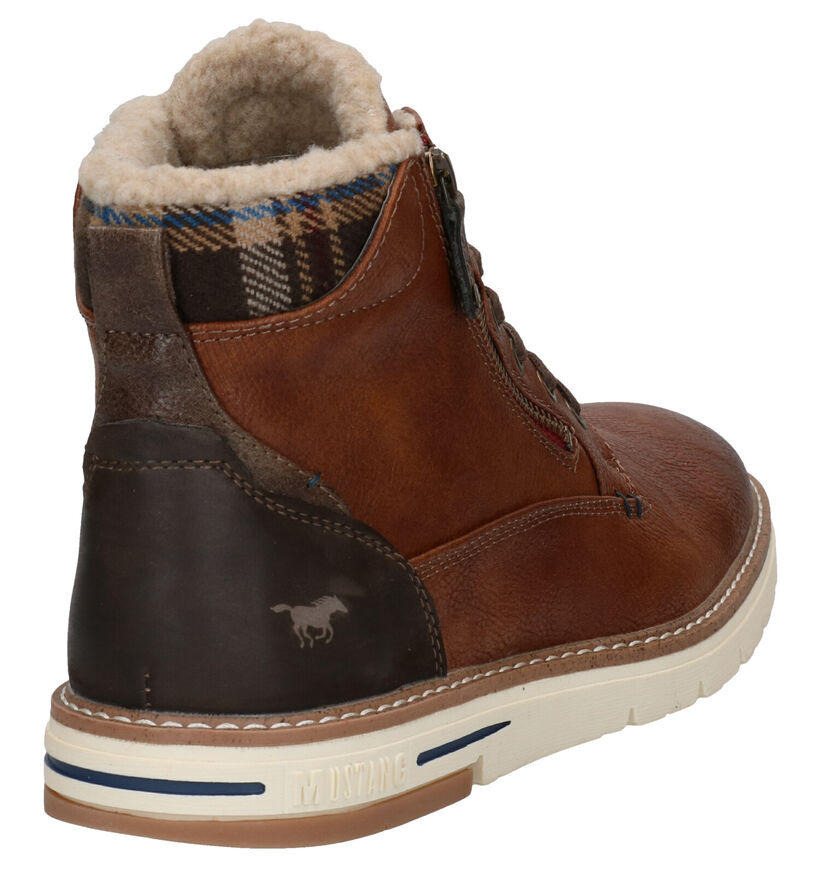 Mustang Cognac Bottines in kunstleer (280938)