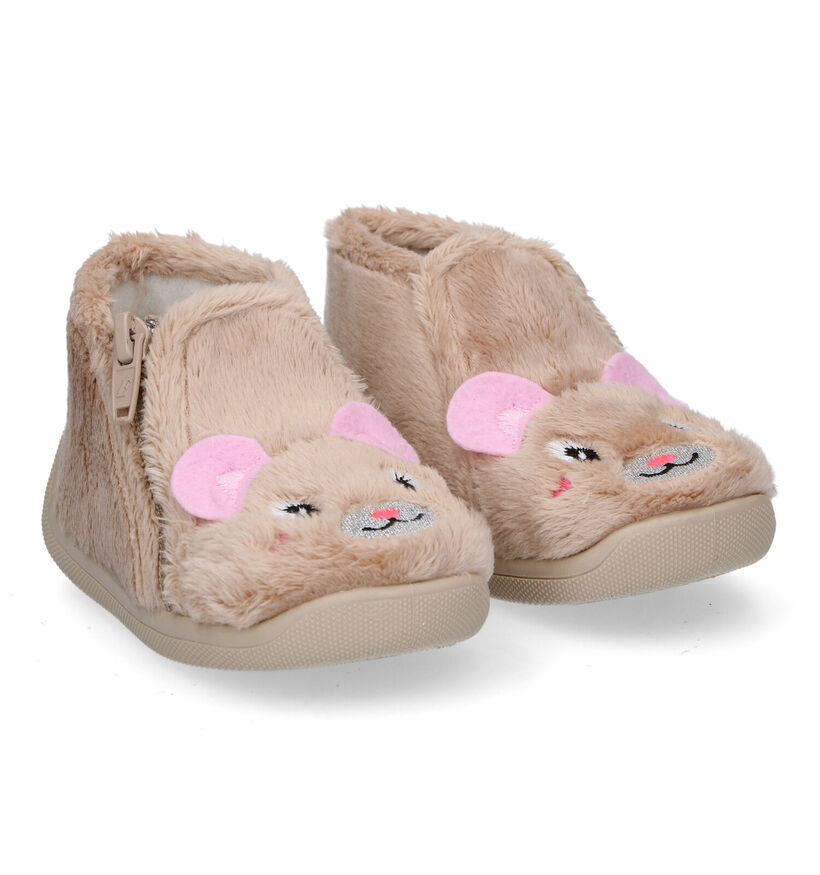 Milo & Mila Beige Hoge pantoffels voor meisjes (348620)